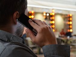 man talking on the smartphone