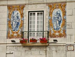 wall paintings along the balcony