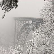 landscape of Steel Bridge in winter