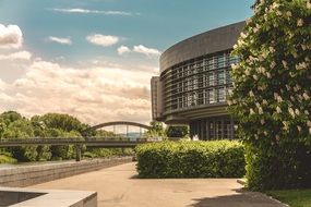 Landhaus and Klangturm Building in spring park, Austria, St. PÃ¶lten