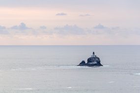 abandoned lighthouse in the ocean