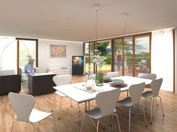Interior of a villa rendering