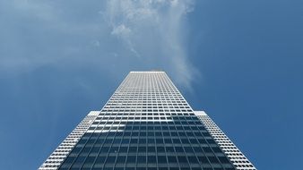 skyscraper goes up into the sky