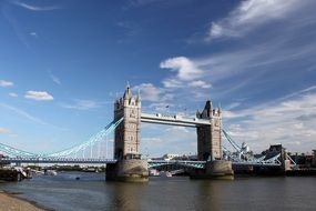 Tower Bridge on Thames river in London