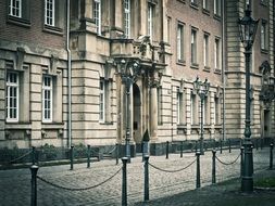 cobblestone road in old city centre
