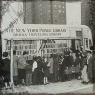 Vintage photo bookmobile in New York