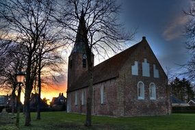stone Church at sunset