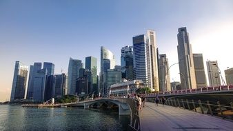 jubilee bridge near the river in singapore