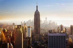Empire State building on the cityscape in New York City