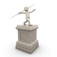 the monument is the figure of a man with a spear 3d drawing