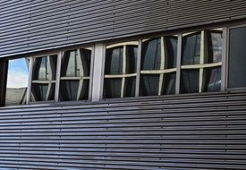 windows reflection on the modern building