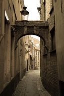 narrow streets in Bruges, Belgium