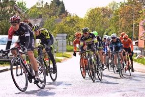 panoramic view of a bicycle race