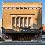 cityscape of Smoot theatre in Parkersburg