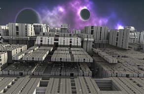 fractal picture of space above the city