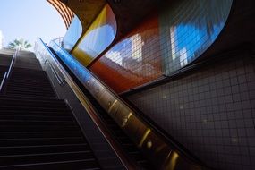 staircase to the street in modern architecture