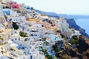 hillside buildings in santorini