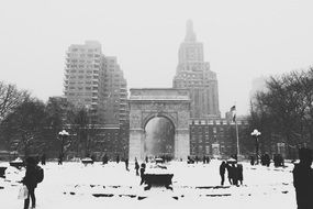 Snow berlin city