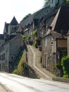 the road to the town on the slope