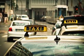 taxi stand on a road