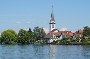 Berlingen located on the Untersee, Switzerland