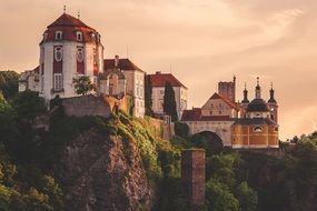 photo of a castle at sunset in the Czech Republic