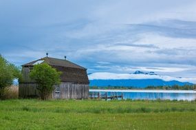 Hut at the Alpine lake