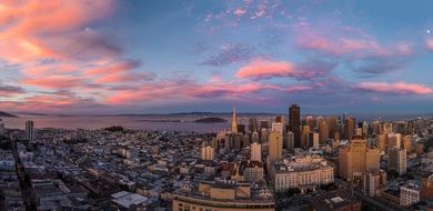 cityscape of San Francisco at the sunset