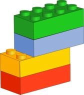 colored blocks on a white background