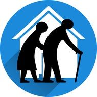 elderly people near the house