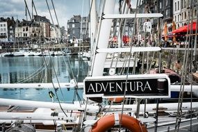 Boat called adventura in Normandy