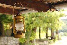 Antique yellow lamp