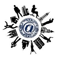 clipart of email symbol and globe