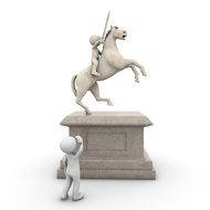 a monument to the rider on the horse
