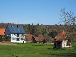 panorama of country life in Unterwilzingen, Germany