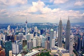 landscape of skyscrapers in Kuala Lumpur