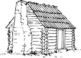 log house drawing