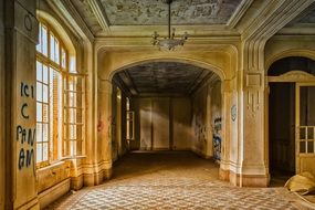 Corridor in the luxury hotel, lost places, france