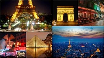 Paris landmarks, Collage