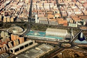 top view of buildings in spain