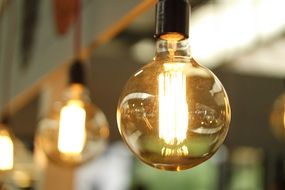 ball-shaped light bulb as an interior concept