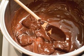 Melted Chocolate in Bowl