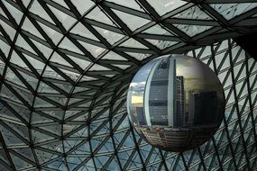 glass ball on a modern building in frankfurt
