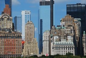 world trade center buildings in sityscape, usa, nyc