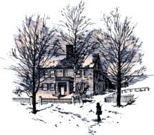 Winter House Snow drawing