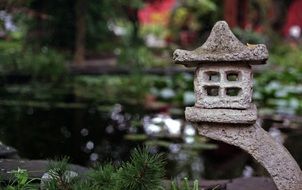 stone lantern as buddhist architecture