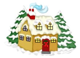 drawing house near the firs