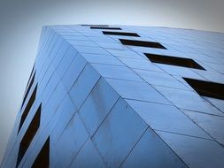 facade of oblique skyscraper