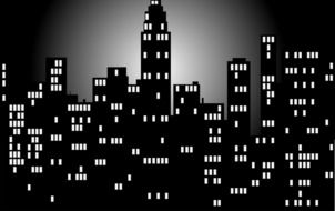 city buildings in the dark as an illustration
