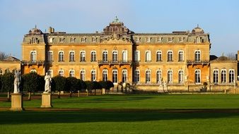 landscaped park in front of the mansion